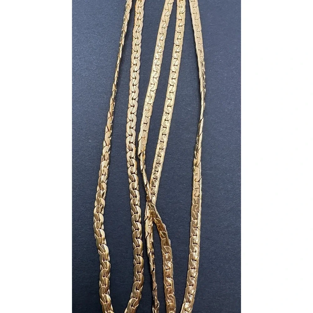 Trifari Multi-Strand Gold Tone Layered Necklace